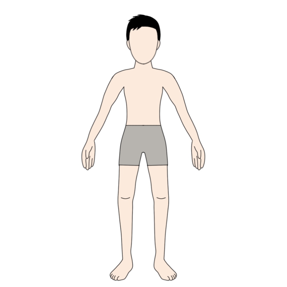 身長180cm体重60kg程度の男性が1kg痩せた体の見た目の変化ビフォー