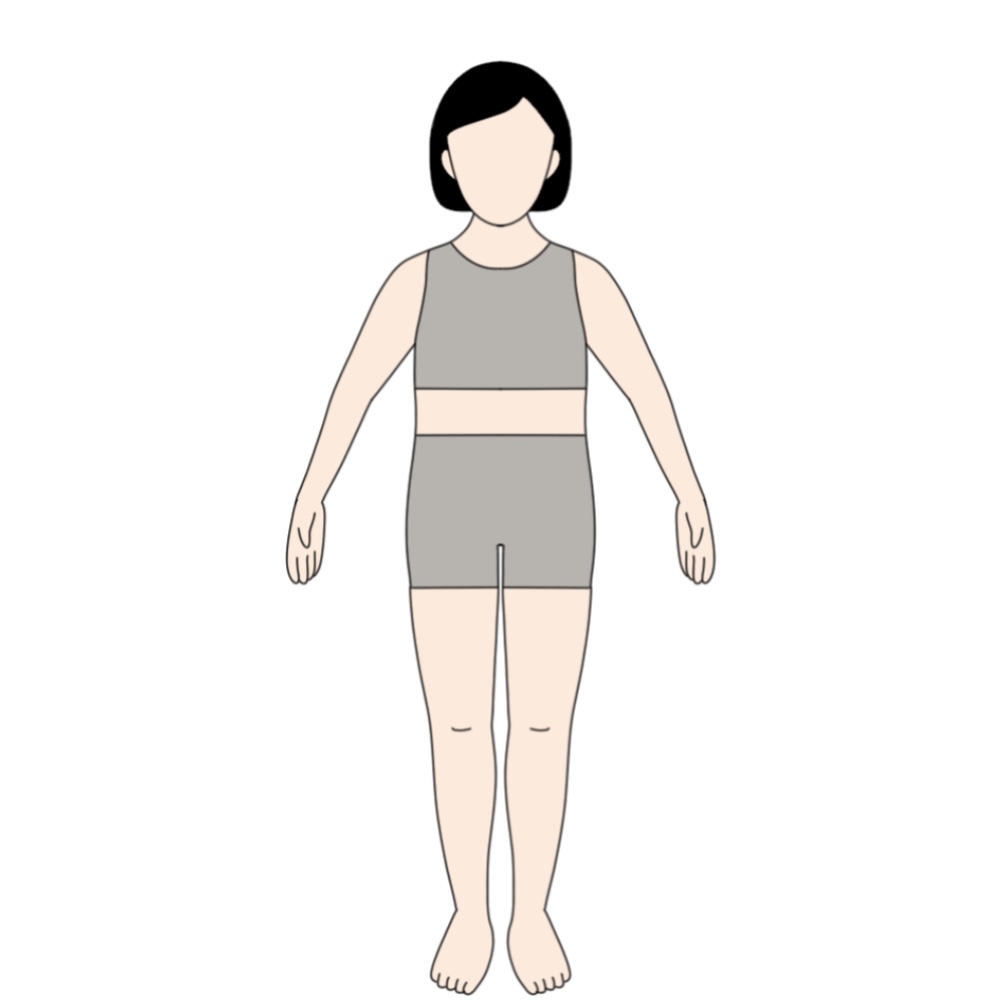 身長170cm体重65kg程度の女性が1kg痩せた体の見た目の変化ビフォー
